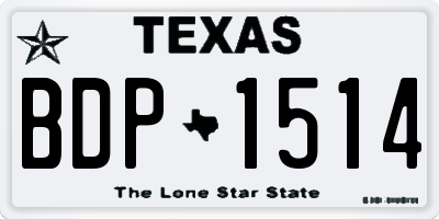 TX license plate BDP1514