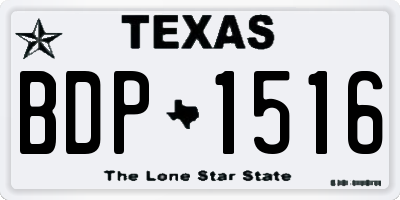 TX license plate BDP1516