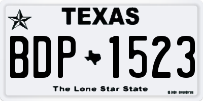 TX license plate BDP1523
