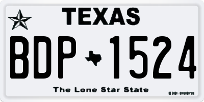 TX license plate BDP1524