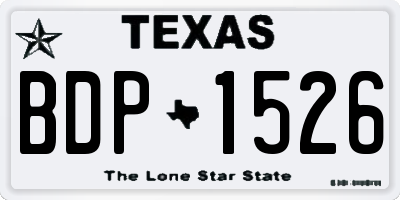 TX license plate BDP1526
