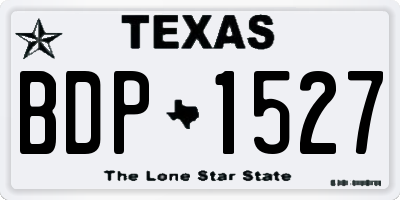 TX license plate BDP1527
