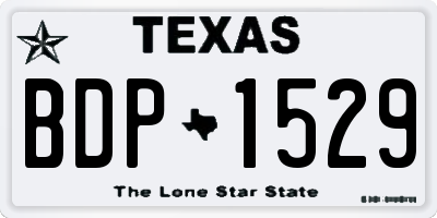 TX license plate BDP1529
