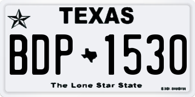 TX license plate BDP1530
