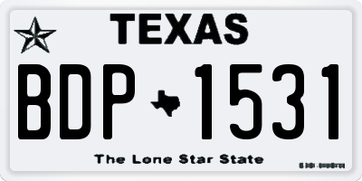 TX license plate BDP1531