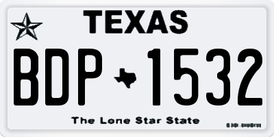TX license plate BDP1532