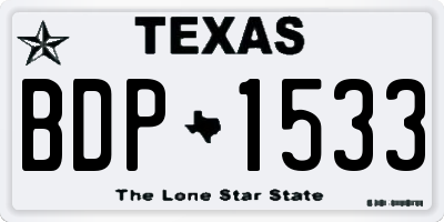 TX license plate BDP1533