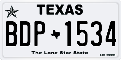 TX license plate BDP1534