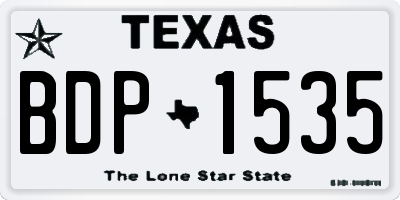 TX license plate BDP1535