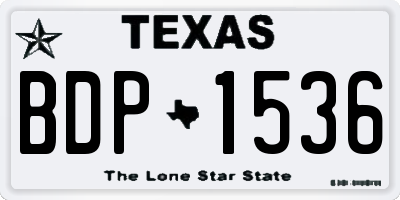 TX license plate BDP1536