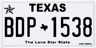 TX license plate BDP1538