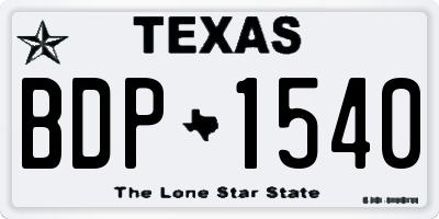 TX license plate BDP1540