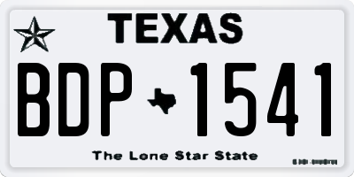 TX license plate BDP1541