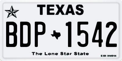 TX license plate BDP1542