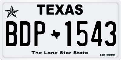 TX license plate BDP1543