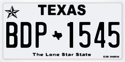 TX license plate BDP1545