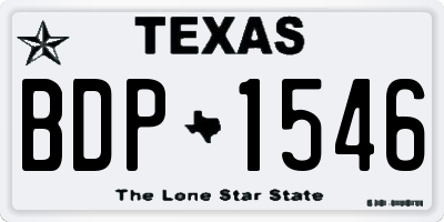 TX license plate BDP1546