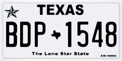 TX license plate BDP1548