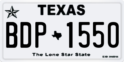TX license plate BDP1550