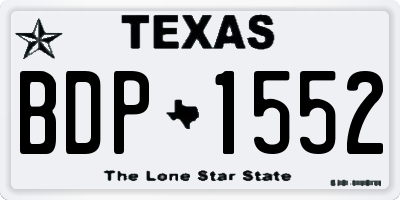 TX license plate BDP1552