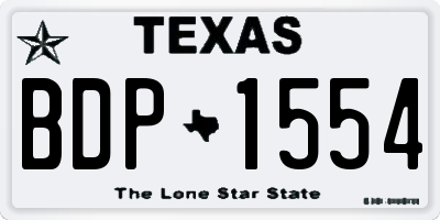 TX license plate BDP1554