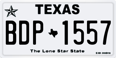 TX license plate BDP1557