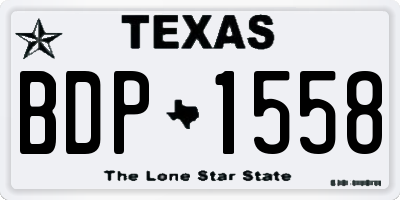 TX license plate BDP1558