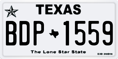 TX license plate BDP1559