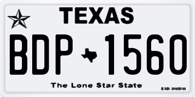 TX license plate BDP1560