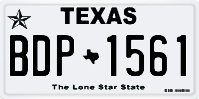 TX license plate BDP1561