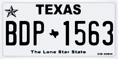 TX license plate BDP1563
