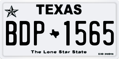 TX license plate BDP1565