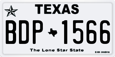 TX license plate BDP1566