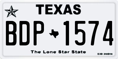 TX license plate BDP1574