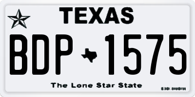TX license plate BDP1575