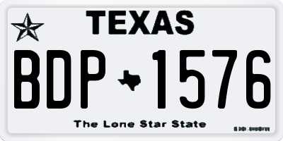 TX license plate BDP1576