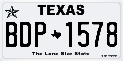 TX license plate BDP1578