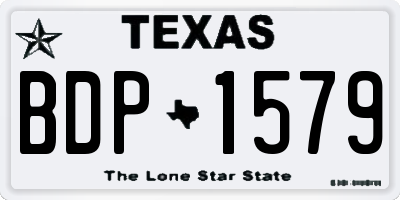 TX license plate BDP1579