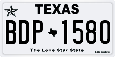 TX license plate BDP1580