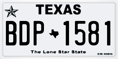 TX license plate BDP1581