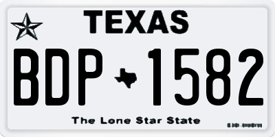 TX license plate BDP1582
