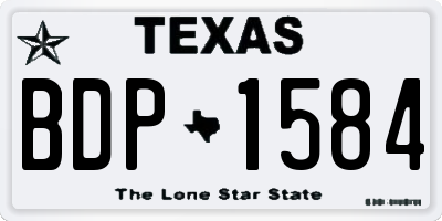 TX license plate BDP1584
