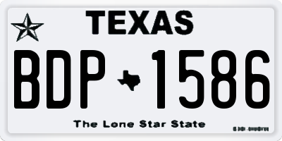 TX license plate BDP1586