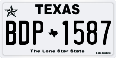 TX license plate BDP1587