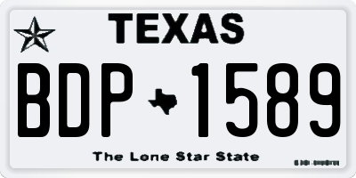 TX license plate BDP1589