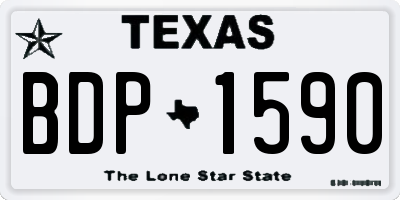 TX license plate BDP1590