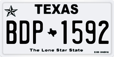 TX license plate BDP1592