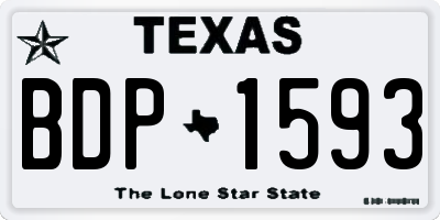 TX license plate BDP1593