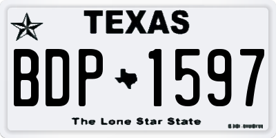 TX license plate BDP1597