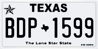 TX license plate BDP1599